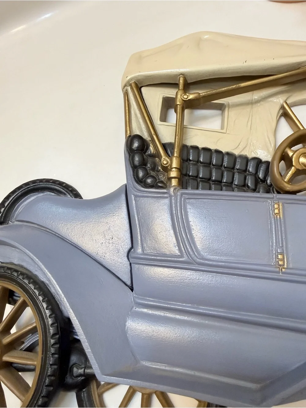 Vintage 1977 Burwood Products Model T Blue Car Wall Hanging Decor Plaque